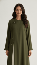 The Nawal Pearl Tie Detail Layered Abaya - TAL by The Abaya Lab