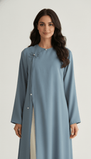 The Nawal Pearl Tie Detail Layered Abaya - TAL by The Abaya Lab