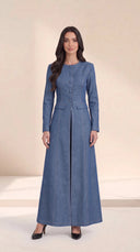 The Naziha Jeans Inspired Tailored Abaya with Button Front - TAL by The Abaya Lab