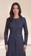 The Naziha Jeans Inspired Tailored Abaya with Button Front - TAL by The Abaya Lab