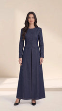 The Naziha Jeans Inspired Tailored Abaya with Button Front - TAL by The Abaya Lab