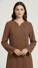 The Nisreen Clean Line Button Abaya - TAL by The Abaya Lab