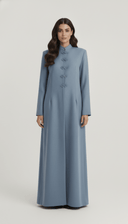 The Noor Linen Mandarin Elegance Abaya - TAL by The Abaya Lab