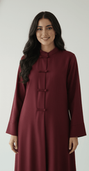 The Noor Mandarin Pinstripe Abaya - TAL by The Abaya Lab