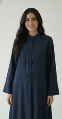 The Noor Mandarin Pinstripe Abaya - TAL by The Abaya Lab