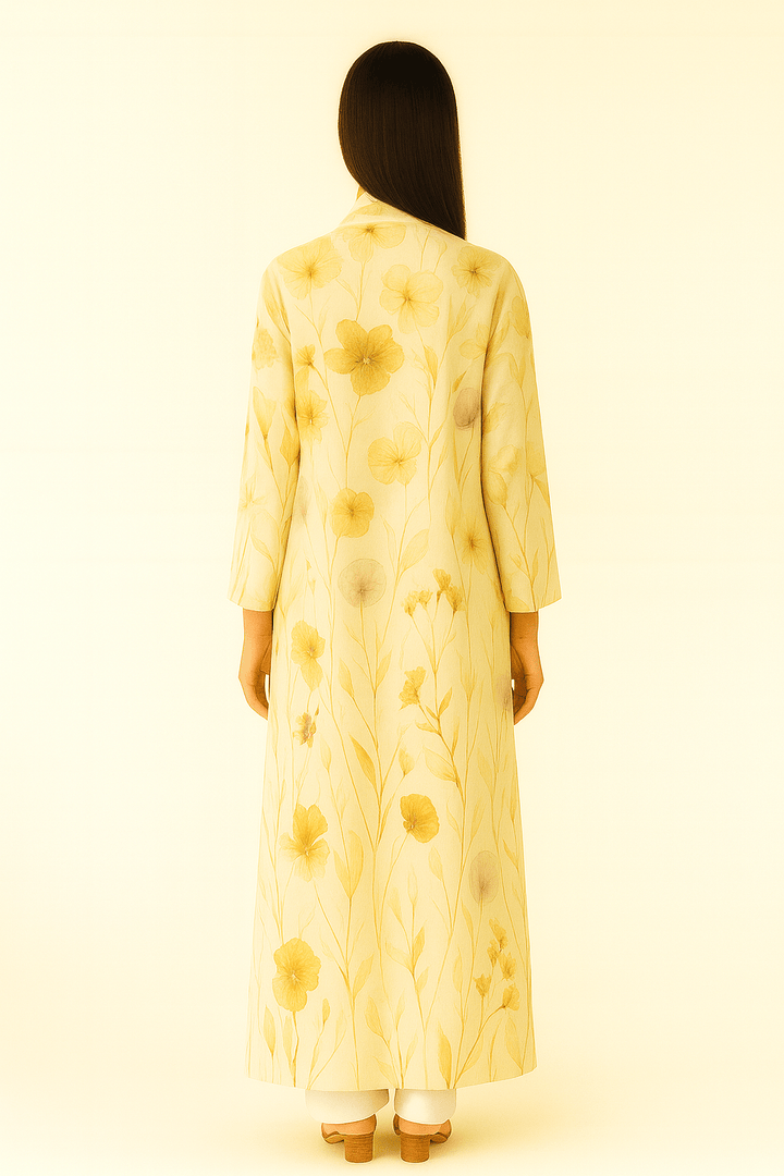 The Noor Soft Floral Chiffon - Lined Abaya - TAL by The Abaya Lab