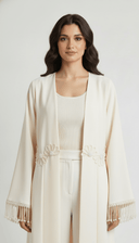 The Noorain Floral Tassel Open Abaya - TAL by The Abaya Lab