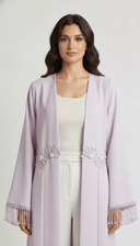 The Noorain Floral Tassel Open Abaya - TAL by The Abaya Lab