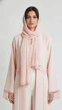 The Noorain Floral Tassel Open Abaya - TAL by The Abaya Lab