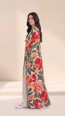 The Noshin Statement Floral Print Open-Front Abaya - TAL by The Abaya Lab