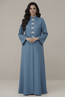 The Nouf Classic Floral Button Detail Abaya - TAL by The Abaya Lab