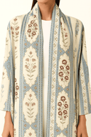 The Noura Blue & Cream Floral Abaya - TAL by The Abaya Lab