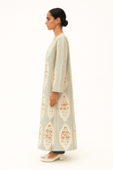The Noura Blue & Cream Floral Abaya - TAL by The Abaya Lab