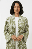 The Noura Lime Green Velvet Abaya - TAL by The Abaya Lab