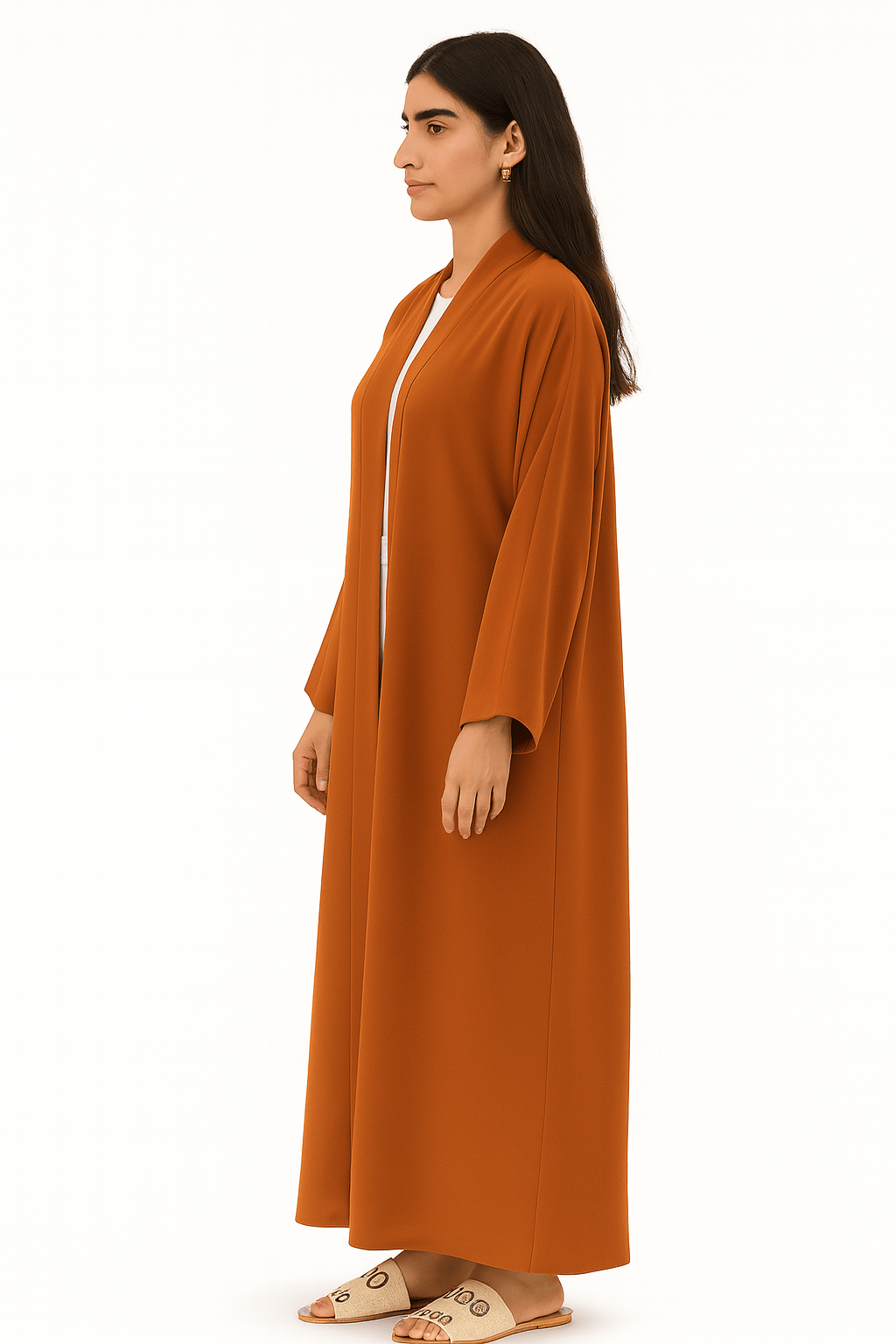 The Noura Terracotta Basic Flow Abaya - TAL by The Abaya Lab
