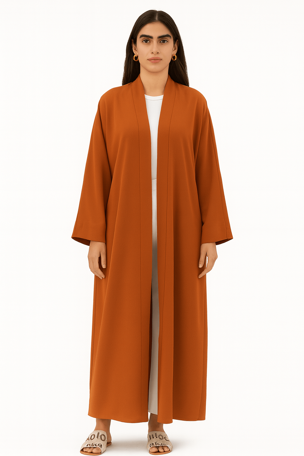The Noura Terracotta Basic Flow Abaya - TAL by The Abaya Lab