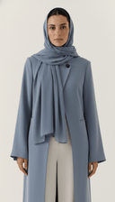 The Nujoum Tailored Open - Front Abaya with Sculpted Collar - TAL by The Abaya Lab