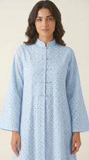 The Nujud Eyelet Mandarin Collar Abaya - TAL by The Abaya Lab
