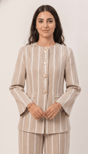 The Omayma Striped Tailored Co-Ord Set - TAL by The Abaya Lab