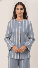 The Omayma Striped Tailored Co-Ord Set - TAL by The Abaya Lab