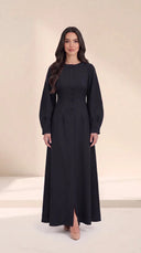 The Qahira Button Front Abaya with Sculpted Sleeves - TAL by The Abaya Lab