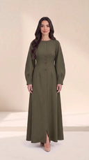 The Qahira Button Front Abaya with Sculpted Sleeves - TAL by The Abaya Lab