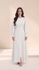 The Qahira Button Front Abaya with Sculpted Sleeves - TAL by The Abaya Lab