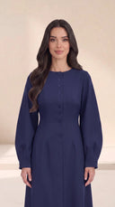 The Qahira Button Front Abaya with Sculpted Sleeves - TAL by The Abaya Lab