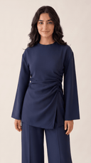 The Rabab Ruched Wrap Detail Co-Ord Set - TAL by The Abaya Lab