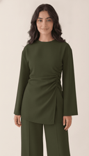 The Rabab Ruched Wrap Detail Co-Ord Set - TAL by The Abaya Lab