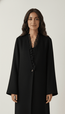 The Rabeea Minimal Ruffle Button Front Abaya - TAL by The Abaya Lab