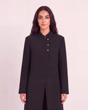 The Rabiyah Mandarin Collar Abaya with Button Detail - TAL by The Abaya Lab
