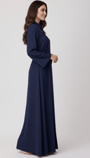 The Rahaf Mandarin Collar Side - Tie Abaya - TAL by The Abaya Lab