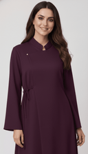 The Rahaf Mandarin Collar Side - Tie Abaya - TAL by The Abaya Lab