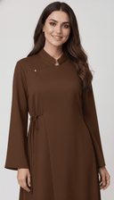 The Rahaf Mandarin Collar Side - Tie Abaya - TAL by The Abaya Lab