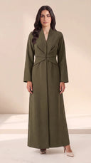 The Rahifa Draped Waist Abaya with Shawl Collar - TAL by The Abaya Lab