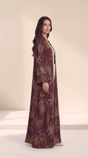The Raihana Palm Garden Print Open-Front Abaya - TAL by The Abaya Lab