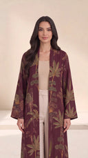 The Raihana Palm Garden Print Open-Front Abaya - TAL by The Abaya Lab