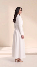 The Raiqa Sculpted Collar Abaya with Covered Buttons - TAL by The Abaya Lab