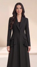 The Raisa Tailored Abaya with Pleated Ruffle Detail - TAL by The Abaya Lab