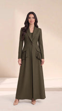 The Raisa Tailored Abaya with Pleated Ruffle Detail - TAL by The Abaya Lab