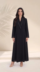 The Ramlah Shawl Sheer Collar and Sheer Cuff Detail Abaya - TAL by The Abaya Lab