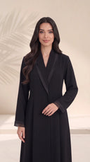 The Ramlah Shawl Sheer Collar and Sheer Cuff Detail Abaya - TAL by The Abaya Lab