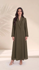 The Ramlah Shawl Sheer Collar and Sheer Cuff Detail Abaya - TAL by The Abaya Lab