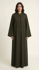 The Raneen Braided Loop Button Detail Abaya - TAL by The Abaya Lab