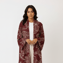 The Rania Maroon Floral Abaya - TAL by The Abaya Lab