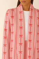 The Rania Pink Bow Satin Abaya - TAL by The Abaya Lab