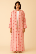 The Rania Pink Bow Satin Abaya - TAL by The Abaya Lab