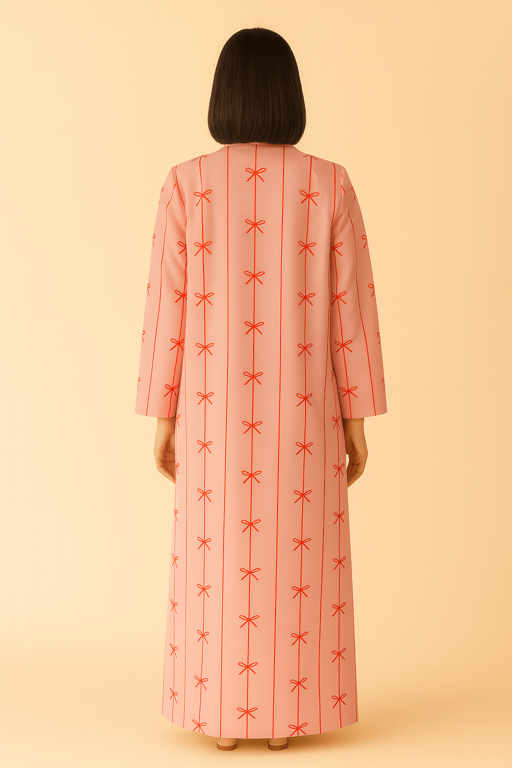 The Rania Pink Bow Satin Abaya - TAL by The Abaya Lab