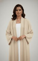 The Rania Piping Detail Open Abaya - TAL by The Abaya Lab